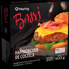 Hambúrguer de Carne Bovina Costela Bassi 400g 2 Unidades