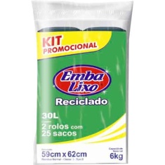 Saco de Lixo Rolo Promocional Embalixo 30L 2un