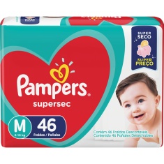 Fralda Pampers Supersec Mega M 46 unidades