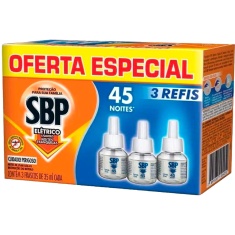 Repelente Líquido Elétrico SBP Refil 35ml 3 Unidades