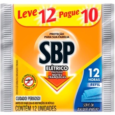 Inseticida SBP Pastilha 12h Refil Leve 12 Pague 10