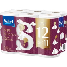 Papel Higiênico Select Folha Dupla Neutro 12X30m