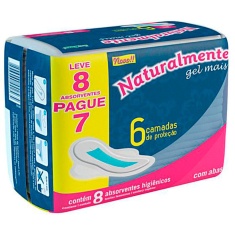 Absorvente Com Abas Gel Mais Naturalmente Leve 8 Pague 7 un