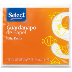 Guardanapo Folha Dupla Select 50un 22X24cm