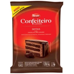 Cobertura de Chocolate Meio Amargo Gotas Harald Confeiteiro 1,05Kg