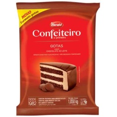 Cobertura de Chocolate ao Leite Gotas Harald Confeiteiro 1,05Kg