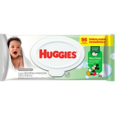 Lenço Umedecido Max Clean Huggies Leve 96 Pague 80un.