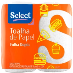 Papel Toalha Folha Dupla 120 Folhas Select 2 Rolos