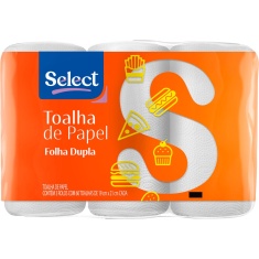 Papel Toalha Select 3 Rolos 180 Folhas