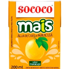 Água de Coco Mais Maracujá Sococo 200ml