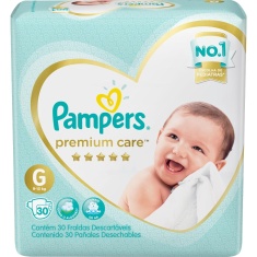 Fralda Descartável Infantil Premium Care G Pampers 30 Unidades