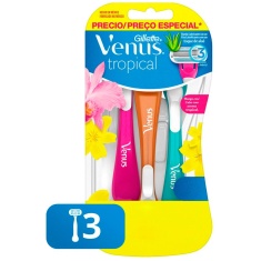 Aparelho Descartável para Depilar Tropical Venus Gillette 3 Unidades