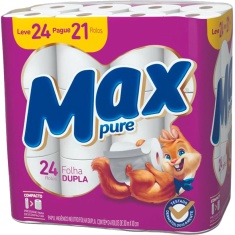 Papel Higiênico Folha Dupla Max Pure 30m Leve 24 Pague 21