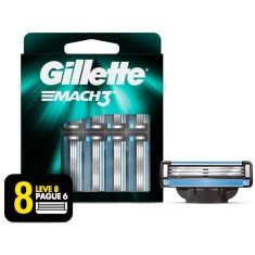 Carga para Aparelho de Barbear Mach3 Gillette Leve 8 Pague 6