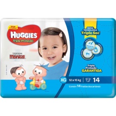 Fraldas Tripla Proteção Jumbo XG Huggies 14un.