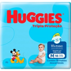 Fraldas Tripla Proteção Jumbo M Huggies 18un.