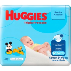 Fraldas Tripla Proteção Jumbo P Huggies 24un.