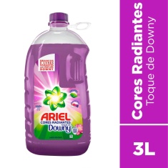 Lava Roupas Líquido Cores Radiantes Toque de Downy Ariel 3L