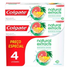 Creme Dental Natural Extracts Reinforced Defense Colgate 90g 4un.