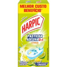 Pastilha Adesiva Citrus Harpic 2 em 1 9g