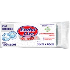 Saco de Lixo Antivírus Pia e Banheiro Embalixo 100un
