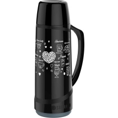 Garrafa Térmica Cristal Decorada Preta Soprano 1L